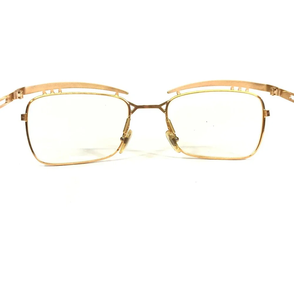 Vintage la Eyeworks Eyeglasses Frames FABIO 22KT Gold Plated 2u Shiny 53-20-135